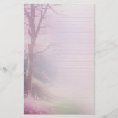 ピンクの花の筆記用紙&ジャーナルEphemera 便箋 (正面)