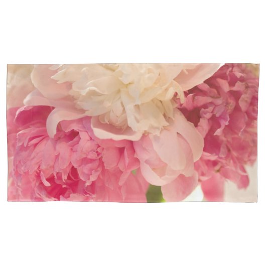 ピンクの花の組の枕カバー、Size王 枕カバー (正面左)