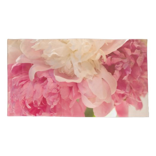 ピンクの花の組の枕カバー、Size王 枕カバー (裏面-左)