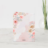 ピンクの花の結婚式の折りたたみ式招待状 招待状 (裏面)