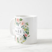 ピンクの花の結婚式の計画夫人コーヒー・マグ コーヒーマグカップ (正面左)