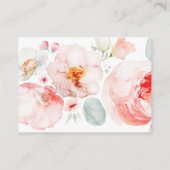 ピンクの花の結婚式ウェブサイト同封カード エンクロージャーカード (裏面)