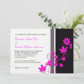 ピンクの花の結婚式招待状 招待状 (スタンド正面)
