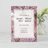 ピンクの花の結婚式招待状 招待状 (スタンド正面)