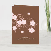 ピンクの花の結婚式招待状 招待状 (裏面)