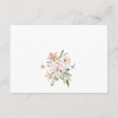 ピンクの花の結婚式詳細案内カード エンクロージャーカード (裏面)