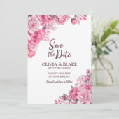 ピンクの花の結婚式 セーブザデート (スタンド正面)