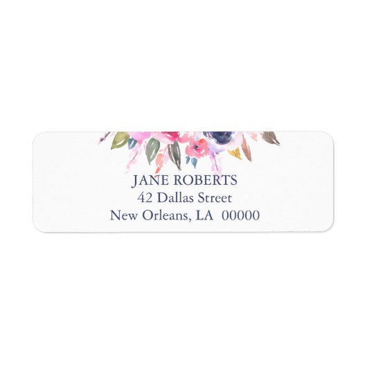 ピンクの花の結婚式 ラベル (正面)