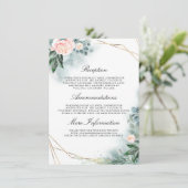 ピンクの花の結婚式 詳細情報 ゲスト エンクロージャーカード (スタンド正面)