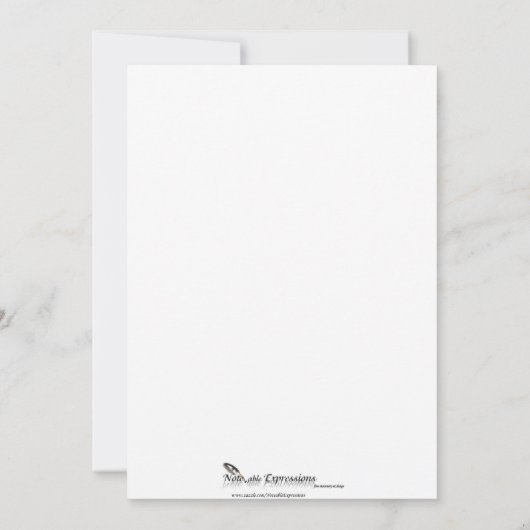 ピンクの花の絡まるウェディング・インビテーション 招待状 (裏面)