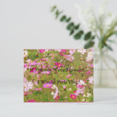 ピンクの花の絨毯 友情 ポストカード (スタンド正面)