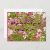 ピンクの花の絨毯 友情 ポストカード (正面/裏面)