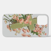 ピンクの花の緑の十字架 Case-Mate iPhoneケース (裏面 (横))