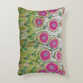ピンクの花の緑離れの花 アクセントクッション (正面(垂直))