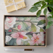 ピンクの花の緑離れの花 薄葉紙 (ギフト)