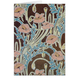 ピンクの花の織物のデザインカード