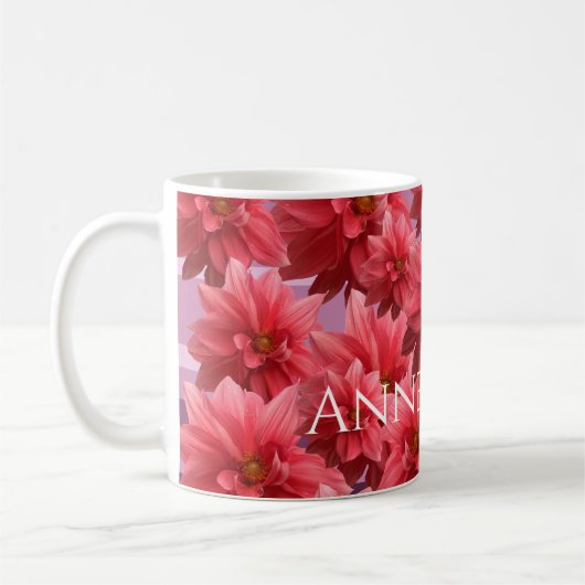 ピンクの花の美しさ  コーヒーマグカップ (左)