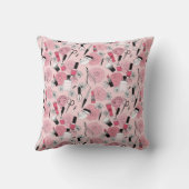 ピンクの花の美容製品パターン クッション (裏面)