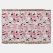 ピンクの花の美容製品パターン スローブランケット (正面)