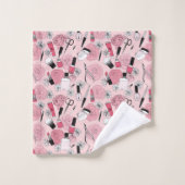 ピンクの花の美容製品パターン バスタオルセット (ウォッシュタオル)