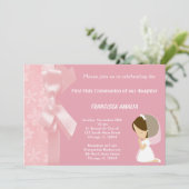 ピンクの花の聖餐式 招待状 (スタンド正面)