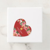 ピンクの花の背景の二重の幸福のシンボル フェイバータグ (インサイチュ)