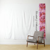 ピンクの花の背景。花のウェディングバックグラウンド タペストリー (インサイチュ(横))