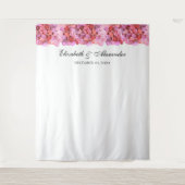 ピンクの花の背景。花のウェディング背景 タペストリー (正面)