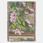 ピンクの花の自然 スローブランケット (正面縦)