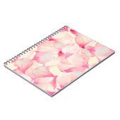 ピンクの花の自然。黒水色の自然。レッド  ノートブック (左側)