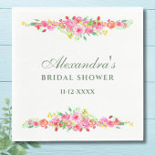 ピンクの花の芍薬の花嫁のシャワー スタンダードランチョンナプキン