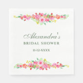 ピンクの花の芍薬 ブライダルシャワー スタンダードランチョンナプキン (正面)