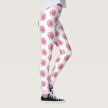 ピンクの花の花の模様（白）