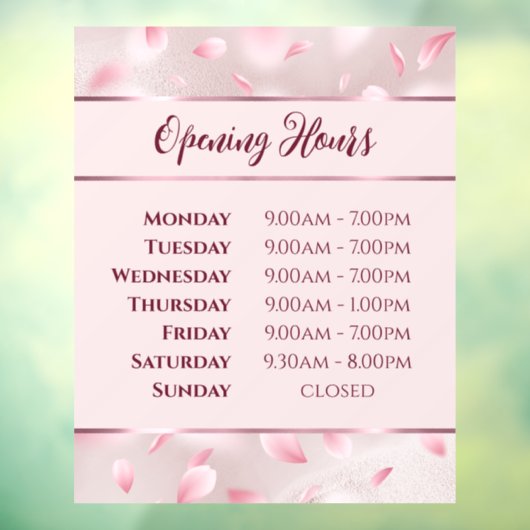 ピンクの花の花びら開く時間ウィンドウにしがみつく ウィンドウサイン (シート3)