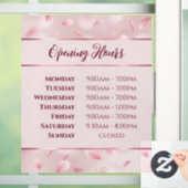 ピンクの花の花びら開く時間ウィンドウにしがみつく ウィンドウサイン (ホーム)