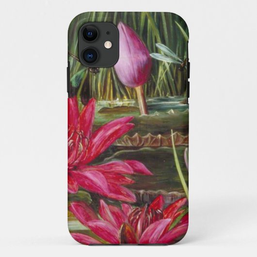 ピンクの花の花を絵を描くヴィンテージ Case-Mate iPhoneケース (裏面)