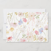 ピンクの花の花嫁招待 招待状 (裏面)