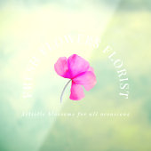 ピンクの花の花屋さん 水彩イラスト ウィンドウサイン (シート3)