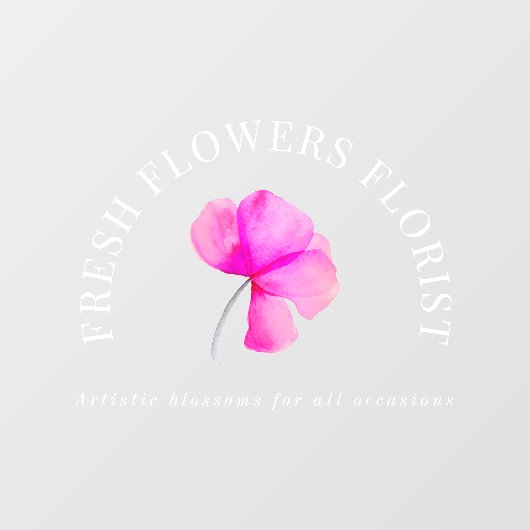 ピンクの花の花屋さん 水彩イラスト ウィンドウサイン (シート)