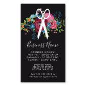 ピンクの花の花束は開始時刻を切ります マグネット名刺 (正面縦)