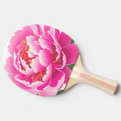 ピンクの花の花柄の水彩画 卓球ラケット (横)