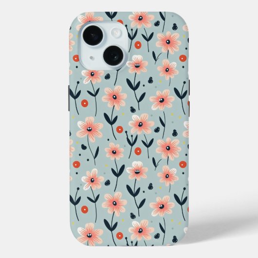 ピンクの花の花柄 Case-Mate iPhoneケース (裏面)