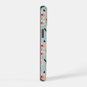 ピンクの花の花柄 iPhone 15ケース (右側面)