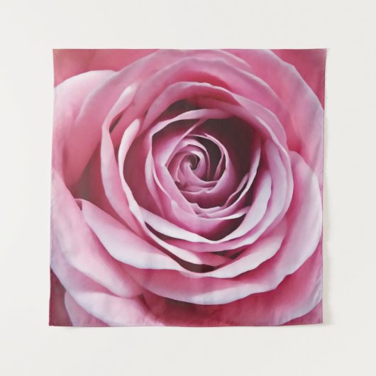 ピンクの花の芽がクローズアップ、バラの芽 タペストリー (正面)