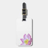 ピンクの花の荷物札 ラゲッジタグ (正面縦)