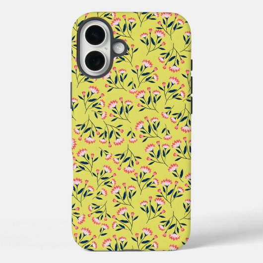  ピンクの花の華やかなフラワーパターン  Case-Mate iPhoneケース (裏面)