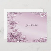 ピンクの花の葉のポストカード ポストカード (正面/裏面)