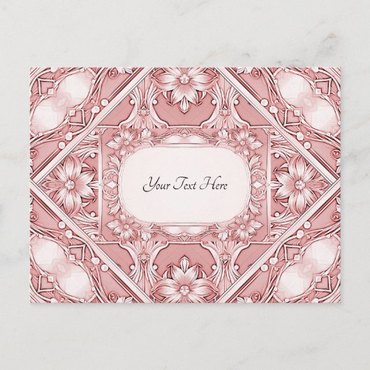 ピンクの花の葉書 ポストカード (正面)