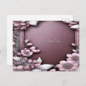 ピンクの花の葉書 ポストカード (正面/裏面)