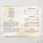 ピンクの花の葬儀テンプレート (裏面)